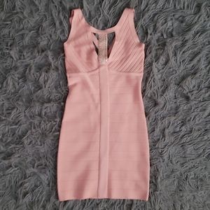 Bebe Bandage Peach Dress